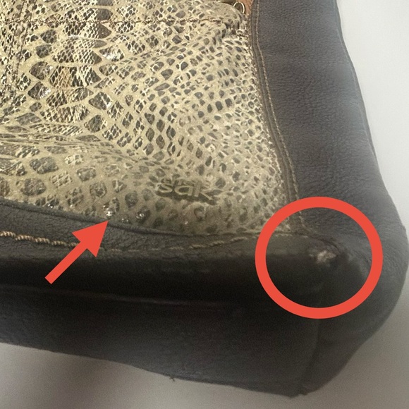 The Sak Iris Leather Snake Print Crossbody Boho Western Shoulder Bag - Picture 11 of 13